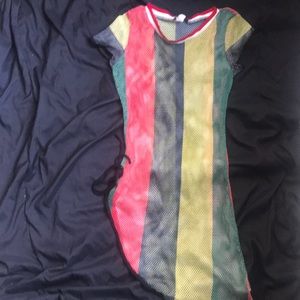 Striped knitted shirt/ bathing suit cover up